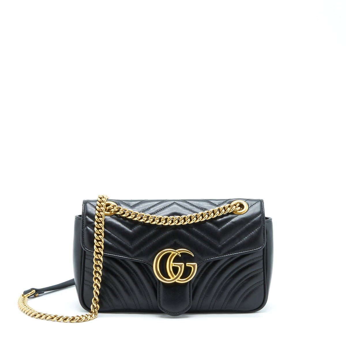 GUCCI SMALL GG MARMONT BAG BLACK GHW