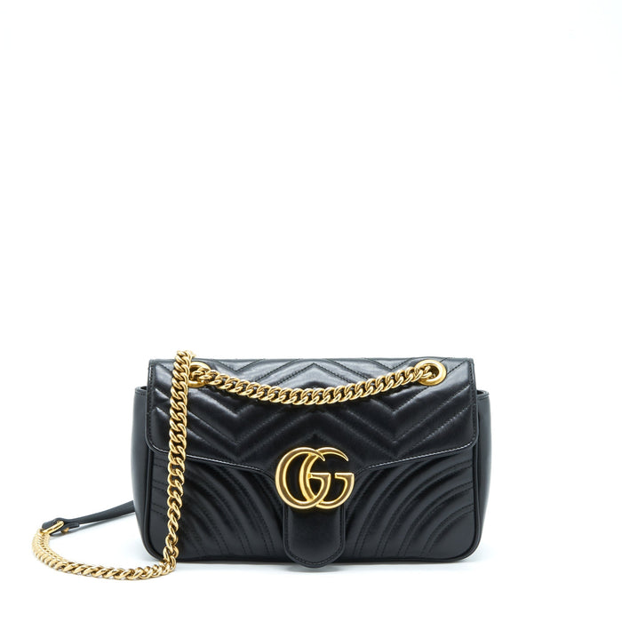 GUCCI SMALL GG MARMONT BAG BLACK GHW