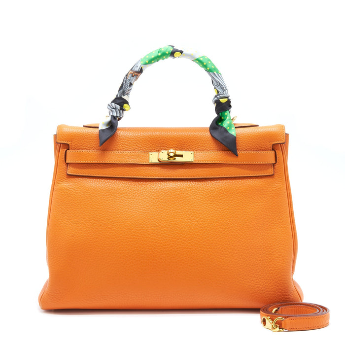 HERMES KELLY 35 CLEMENCE ORANGE GHW