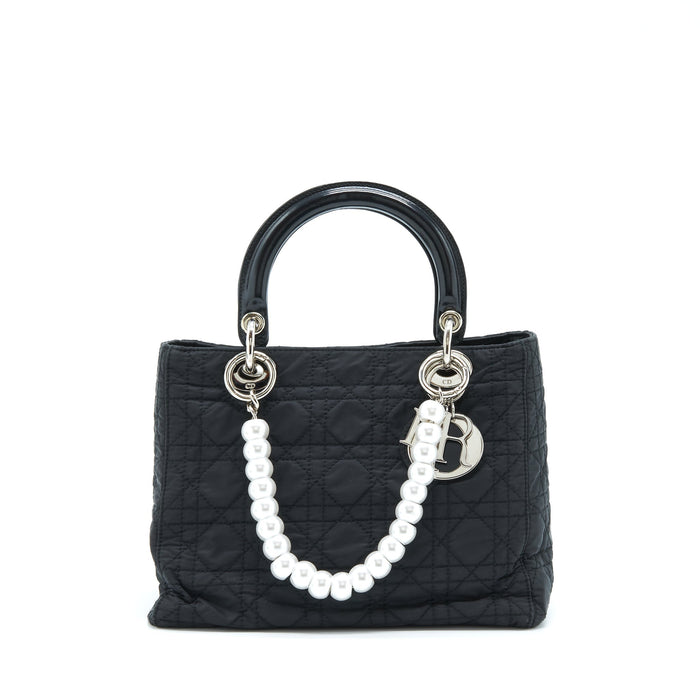DIOR VINTAGE MEDIUM LADY DIOR NYLON/FABRIC BLACK SHW