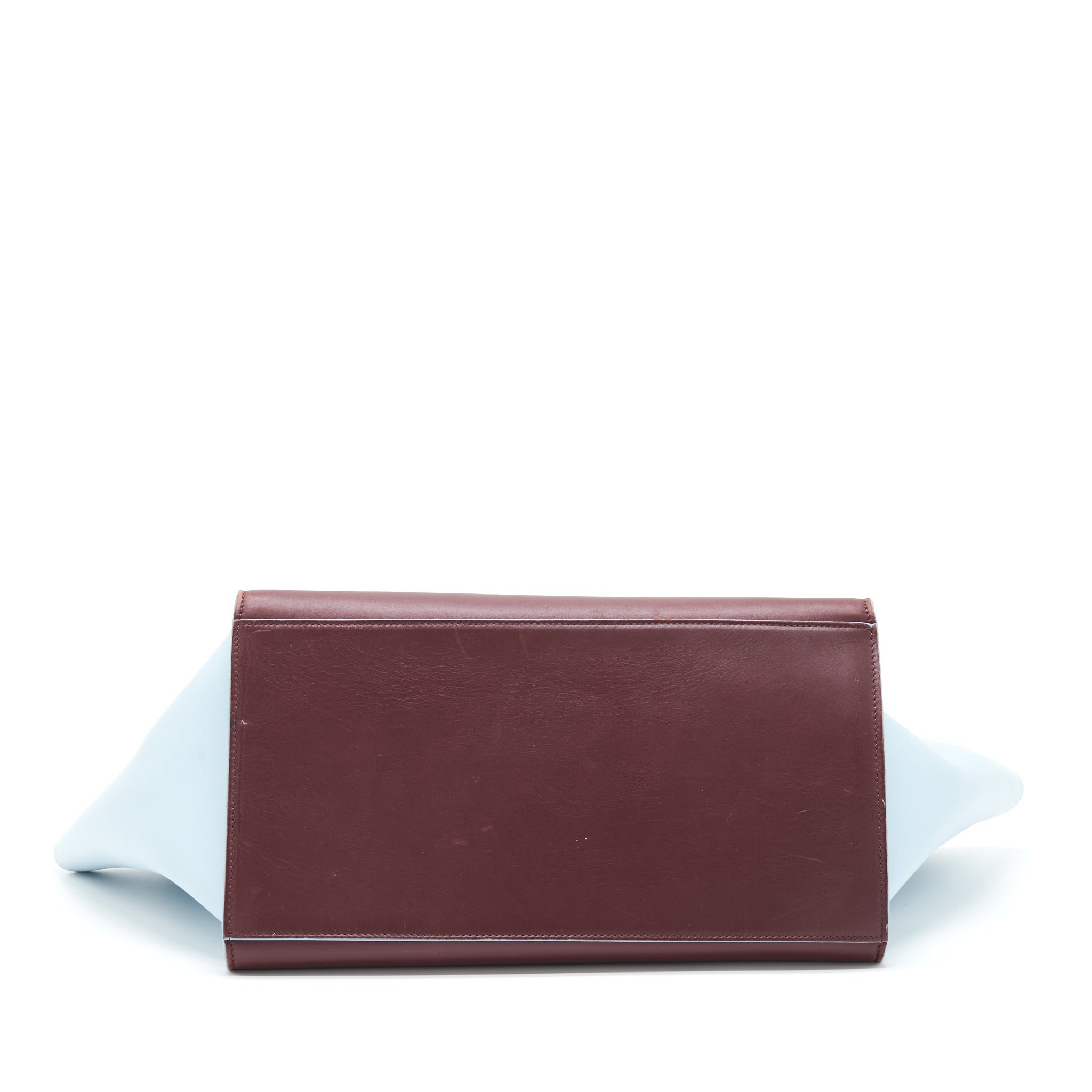 CELINE TRAPEZE BAG BURGUNDY / LIGHT BLUE GHW