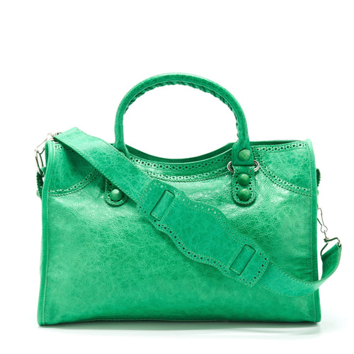 BALENCIAGA LACE CITY BAG GREEN SHW