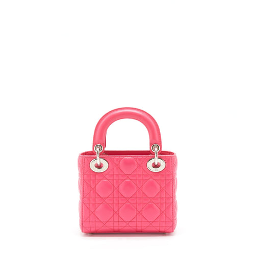 DIOR MINI LADY DIOR LAMBSKIN PINK SHW