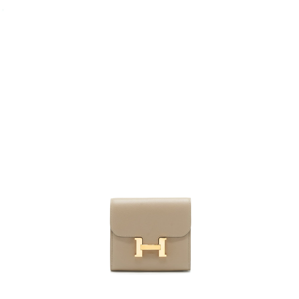 HERMES CONSTANCE COMPACT WALLET EVERCOLOR M8 GRIS ASHPITE RGHW