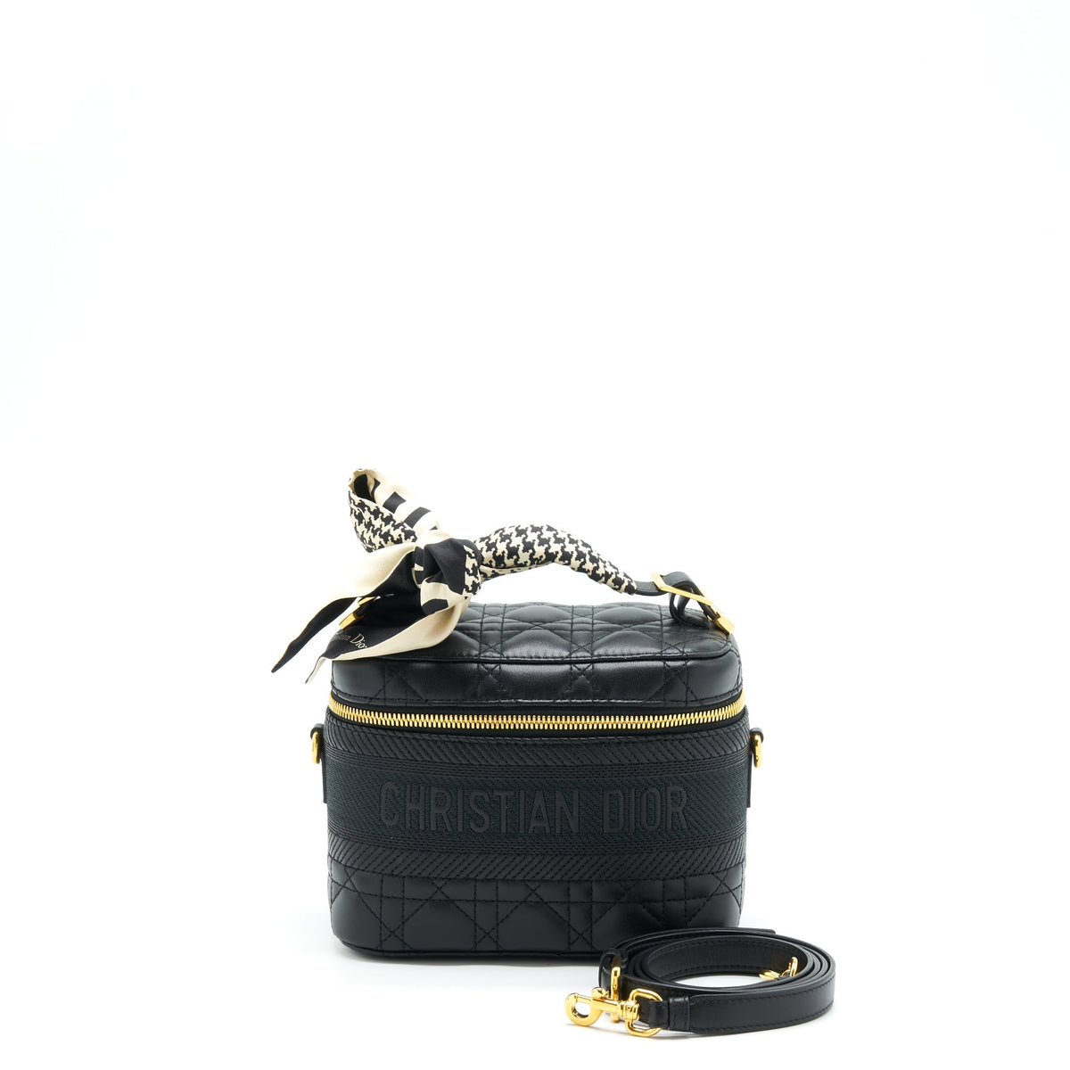 DIOR SMALL DIORTRAVEL VANITY CASE BLACK GHW WITH AN EXTRA TWILLY