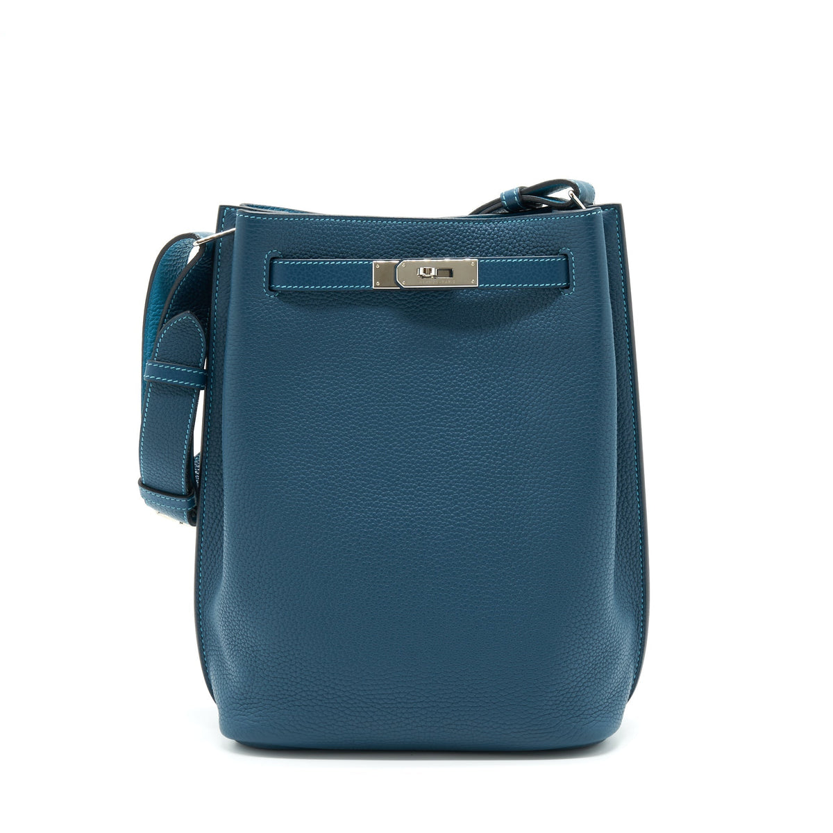 HERMES SO KELLY 22 TOGO BLUE COLVERT / TURQUOISE SHW