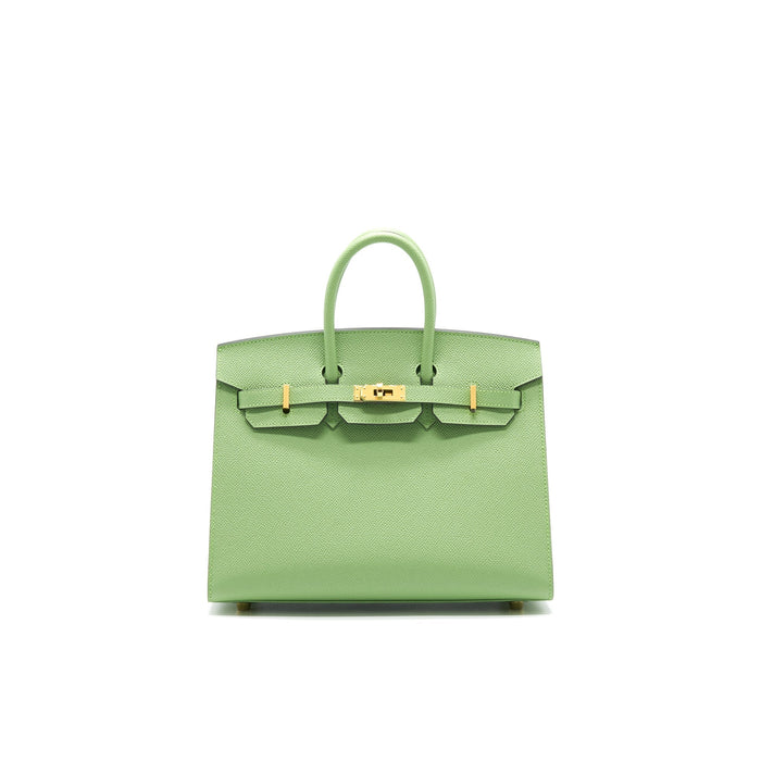 HERMES BIRKIN 25 SELLIER VERT CRIQUET GHW