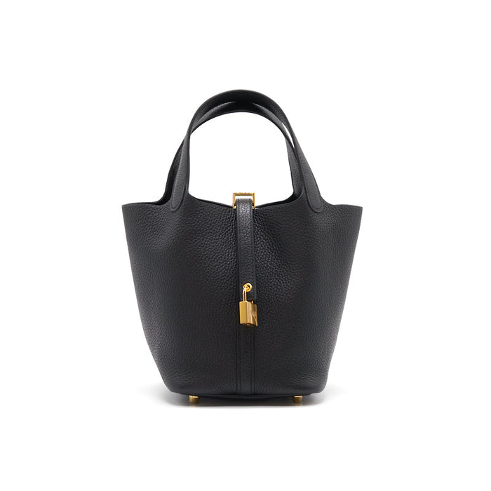 HERMES PICOTIN 18 LOCK BAG BLACK WITH GHW